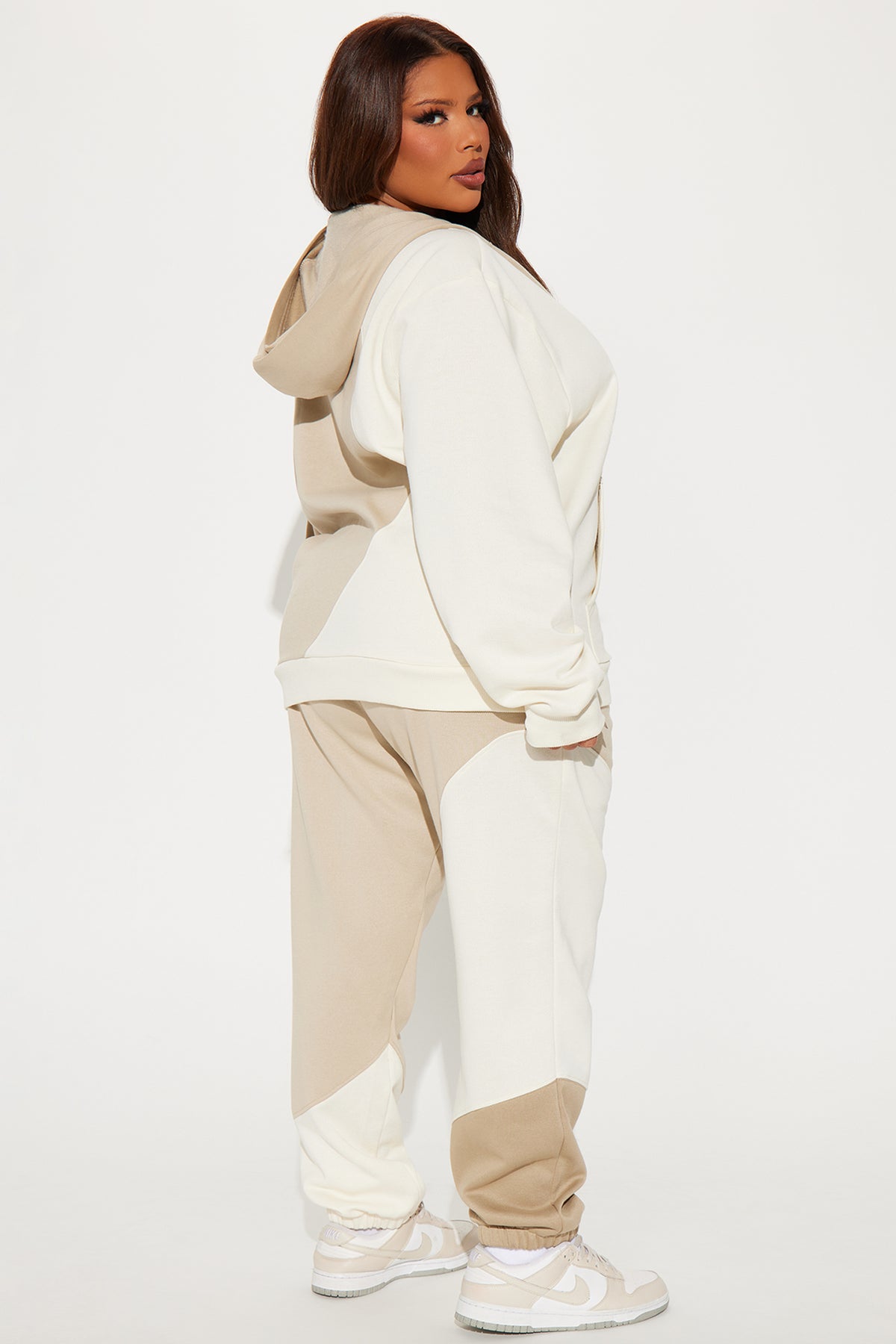 Cloudy Days Fleece Taupe Tracksuit | Womens tracksuit taupe fleece cloudy days tracksuit set womens comfortable tracksuits for women winter oversized fit gym wear