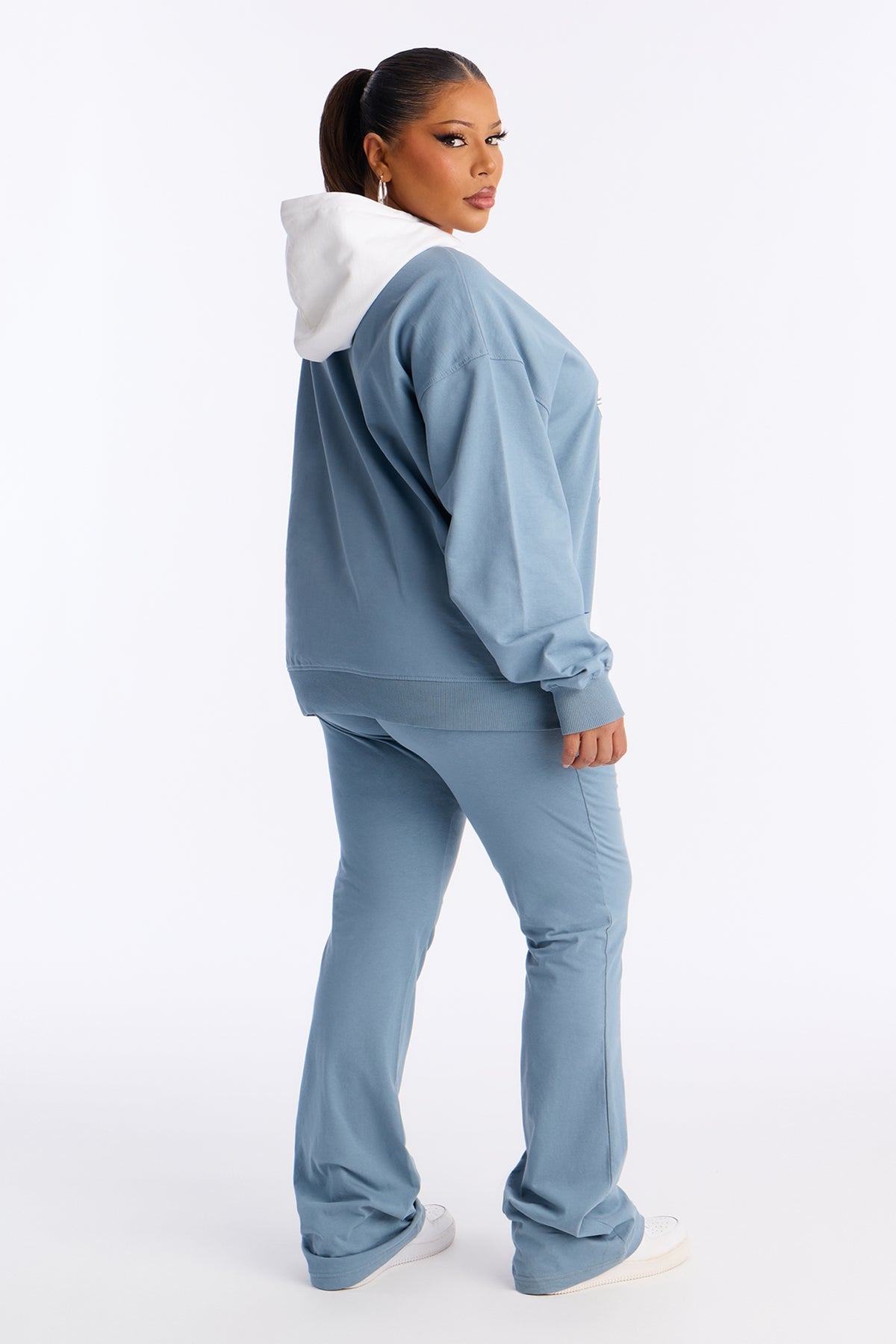 Dream Big Hoodie Slate Blue Tracksuit | Womens tracksuit slate blue hoodie tracksuit set womens trendy tracksuits for women flare pants