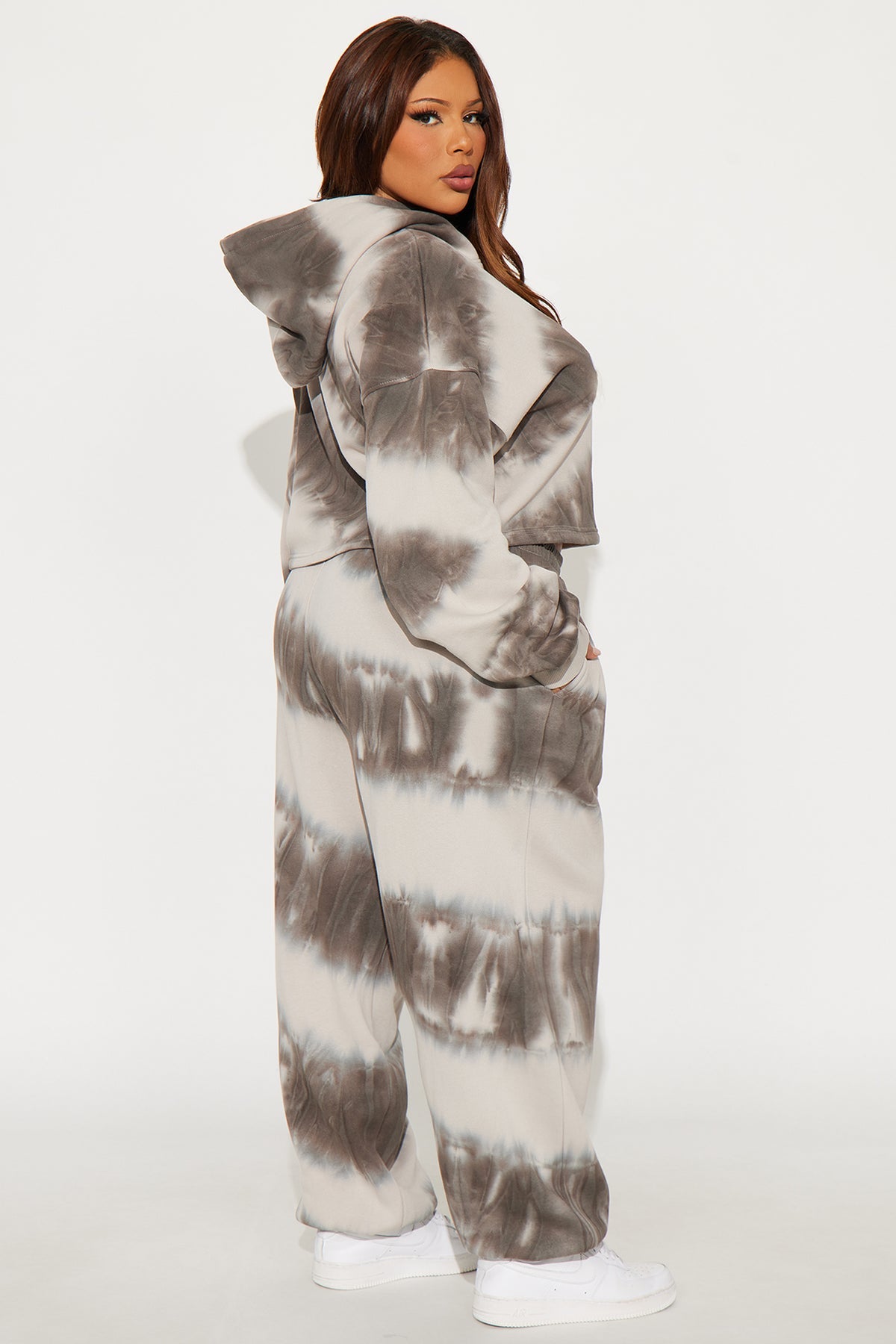 Dreamer Tie Dye Fleece Grey Tracksuit | Womens tracksuit grey tie dye fleece tracksuit set womens trendy tracksuits for women