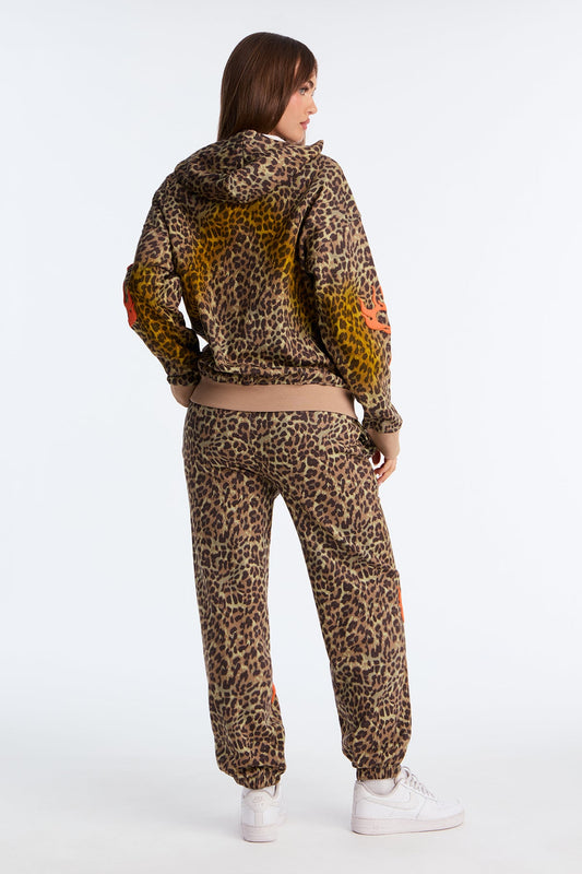 Hot Streak Leopard Fleece Grey Tracksuit | Womens tracksuit grey leopard fleece tracksuit set womens bold tracksuits for women stylish