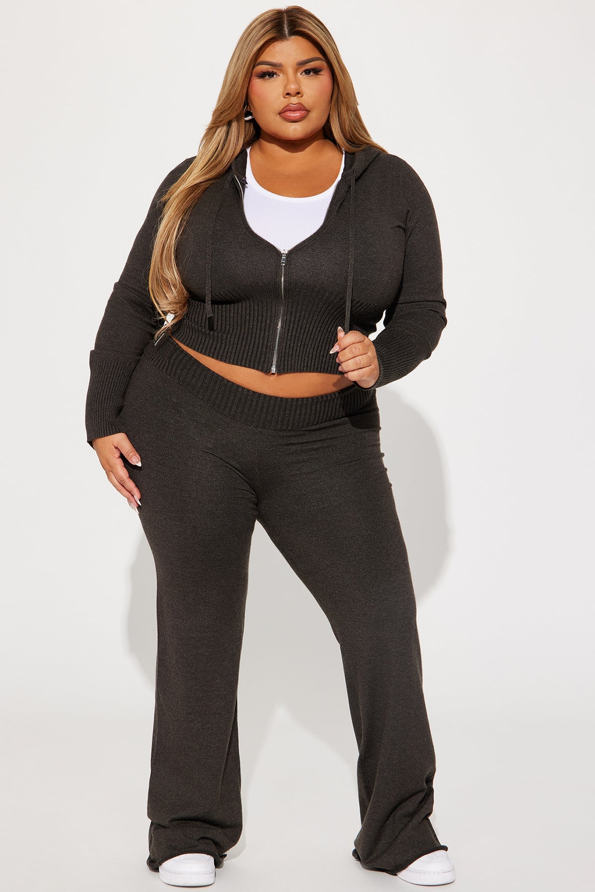 Lena Sweater Charcoal Tracksuit | Womens tracksuit charcoal sweater tracksuit set womens cozy tracksuits for women