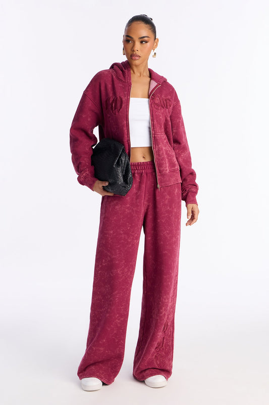 Love Club Embroidered Fleece Wine Tracksuit | Womens tracksuit wine embroidered fleece tracksuit set womens premium tracksuits for women winter wear