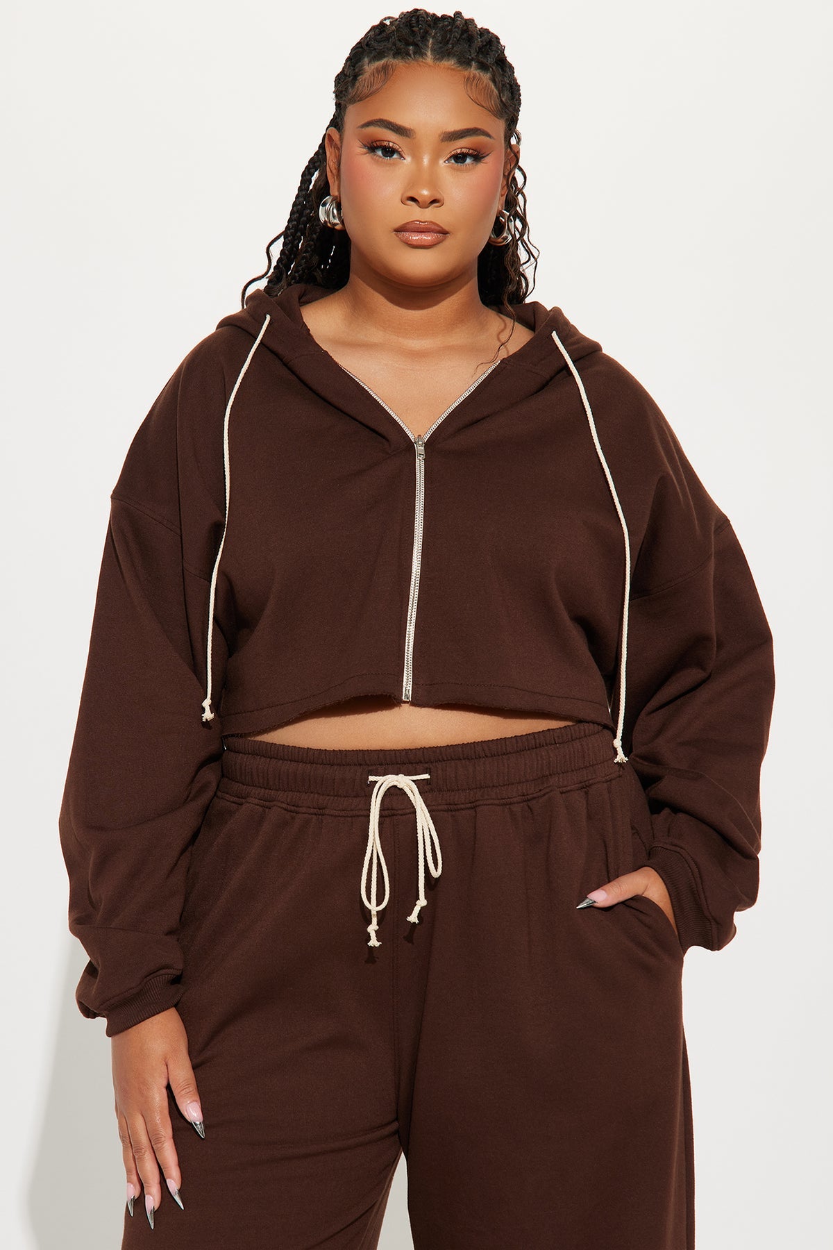 On The Way Chocolate Tracksuit | Womens tracksuit chocolate cropped hoodie tracksuit set womens stylish tracksuits for women