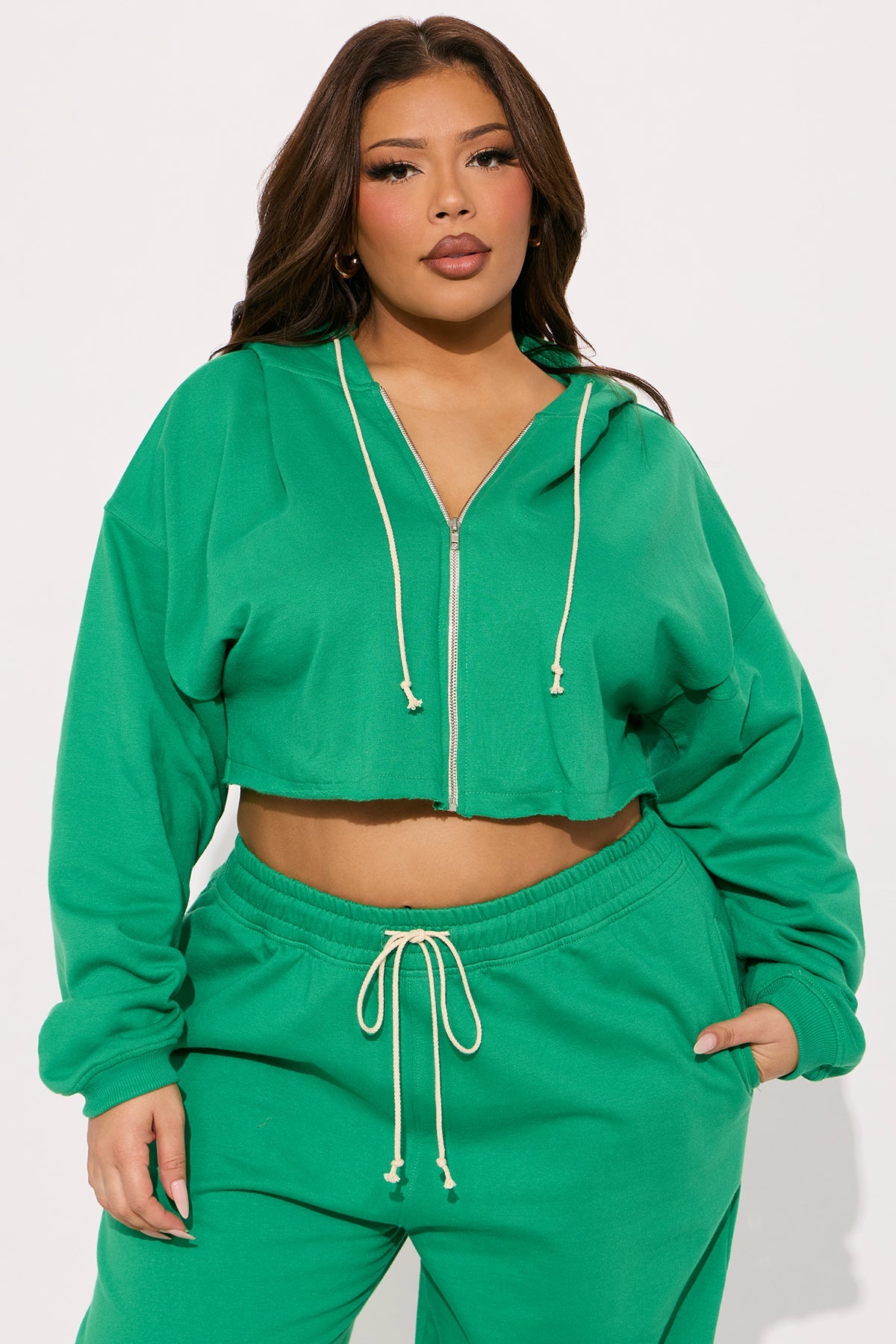 On The Way Green Tracksuit | Womens tracksuit green cropped hoodie tracksuit set womens trendy tracksuits for women