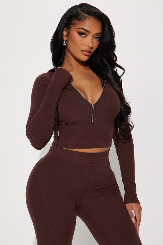 On To Go Hoodie Brown Tracksuit | Womens tracksuit brown hoodie flare tracksuit set womens trendy tracksuits for women casual outfit