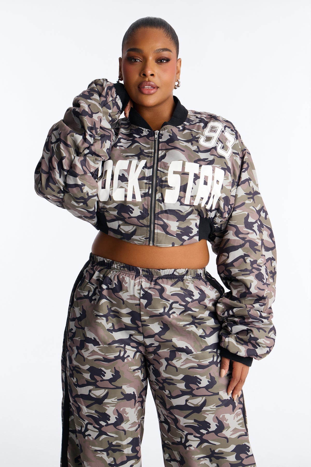 Rockstar 93 Camo Olive Tracksuit | Womens tracksuit camo olive tracksuit set womens streetwear tracksuits for women oversized fit edgy style