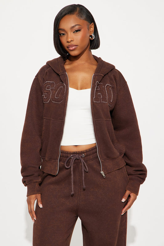 Soho Strollin Fleece Brown Tracksuit | Womens tracksuit brown fleece tracksuit set womens cozy tracksuits for women stylish