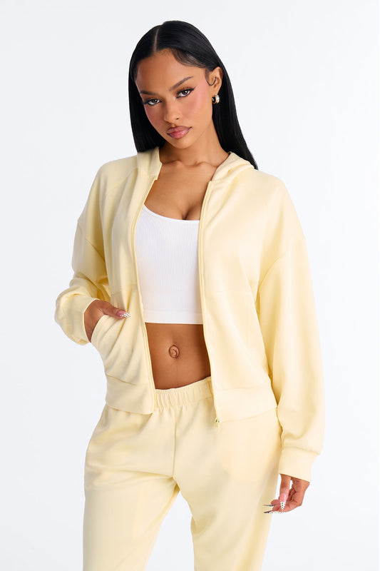 Sophia Scuba Zip Up Yellow Tracksuit | Womens tracksuit yellow scuba tracksuit set womens modern tracksuits for women sporty look