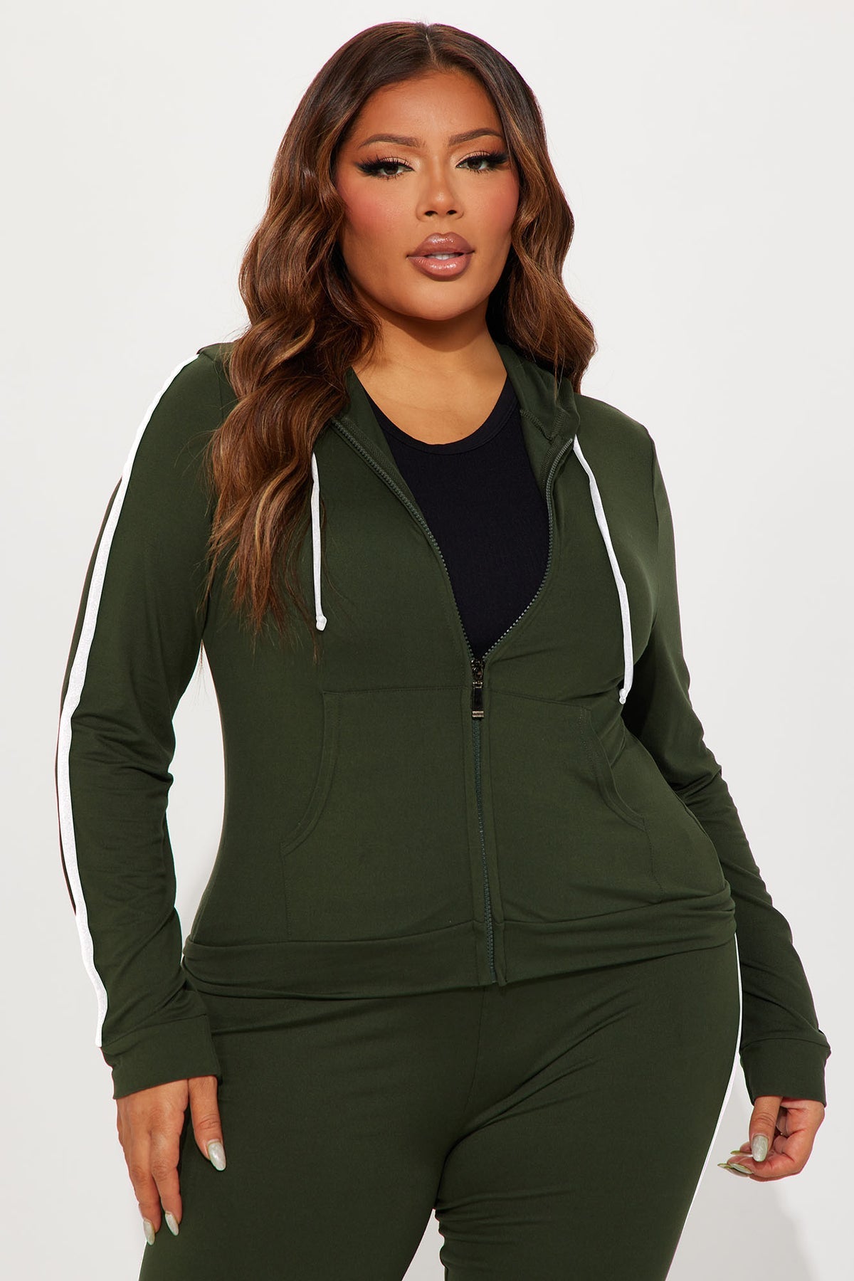 Tennis Courts III Zip Olive Tracksuit | Womens tracksuit olive zip athletic tracksuit set womens sporty tracksuits for women gym wear