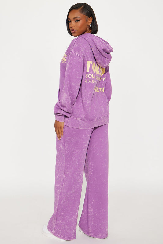 Tokyo Fleece Hoodie Purple Tracksuit | Womens tracksuit purple fleece hoodie tracksuit set womens winter tracksuits for women stylish