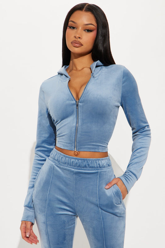 Amelia Velour Blue Tracksuit | Womens tracksuit blue velour tracksuit set womens luxury tracksuits for women