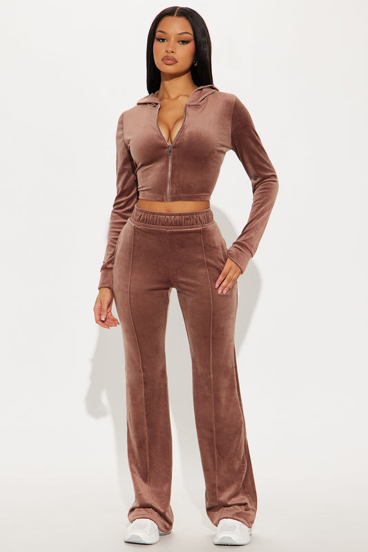 Amelia Velour Brown Tracksuit | Womens tracksuit brown velour tracksuit set womens luxury tracksuits for women