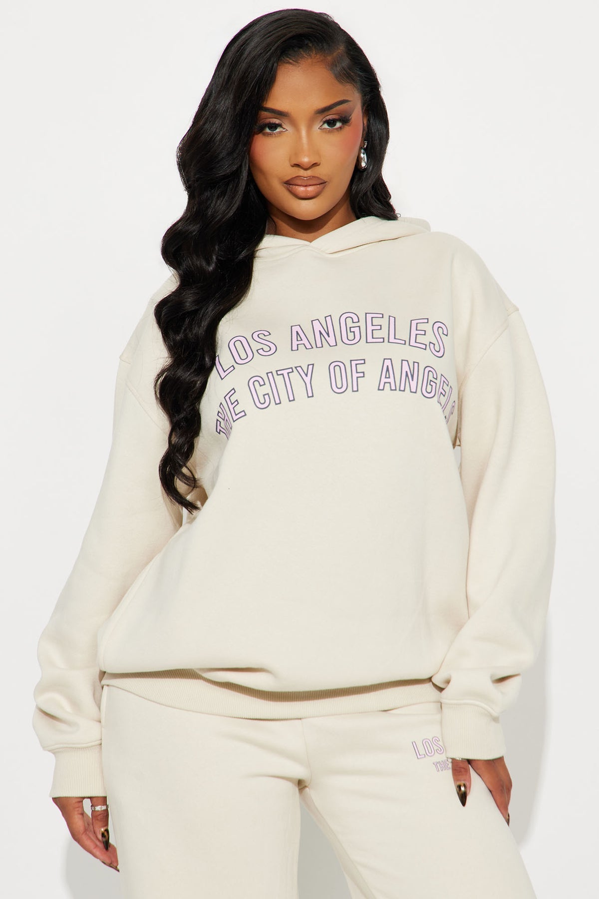 City Of Angels Fleece Taupe Tracksuit | Womens tracksuit taupe fleece wide leg tracksuit set womens comfortable tracksuits for women winter outfit oversized fit