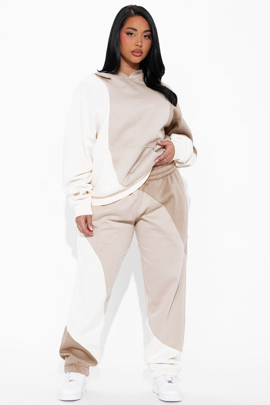 Cloudy Days Fleece Taupe Tracksuit | Womens tracksuit taupe fleece cloudy days tracksuit set womens comfortable tracksuits for women winter oversized fit gym wear