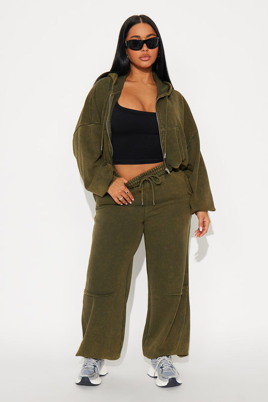 Farah Bubble Hem Washed Hoodie Olive Tracksuit | Womens tracksuit olive washed hoodie tracksuit set womens trendy tracksuits for women oversized fit