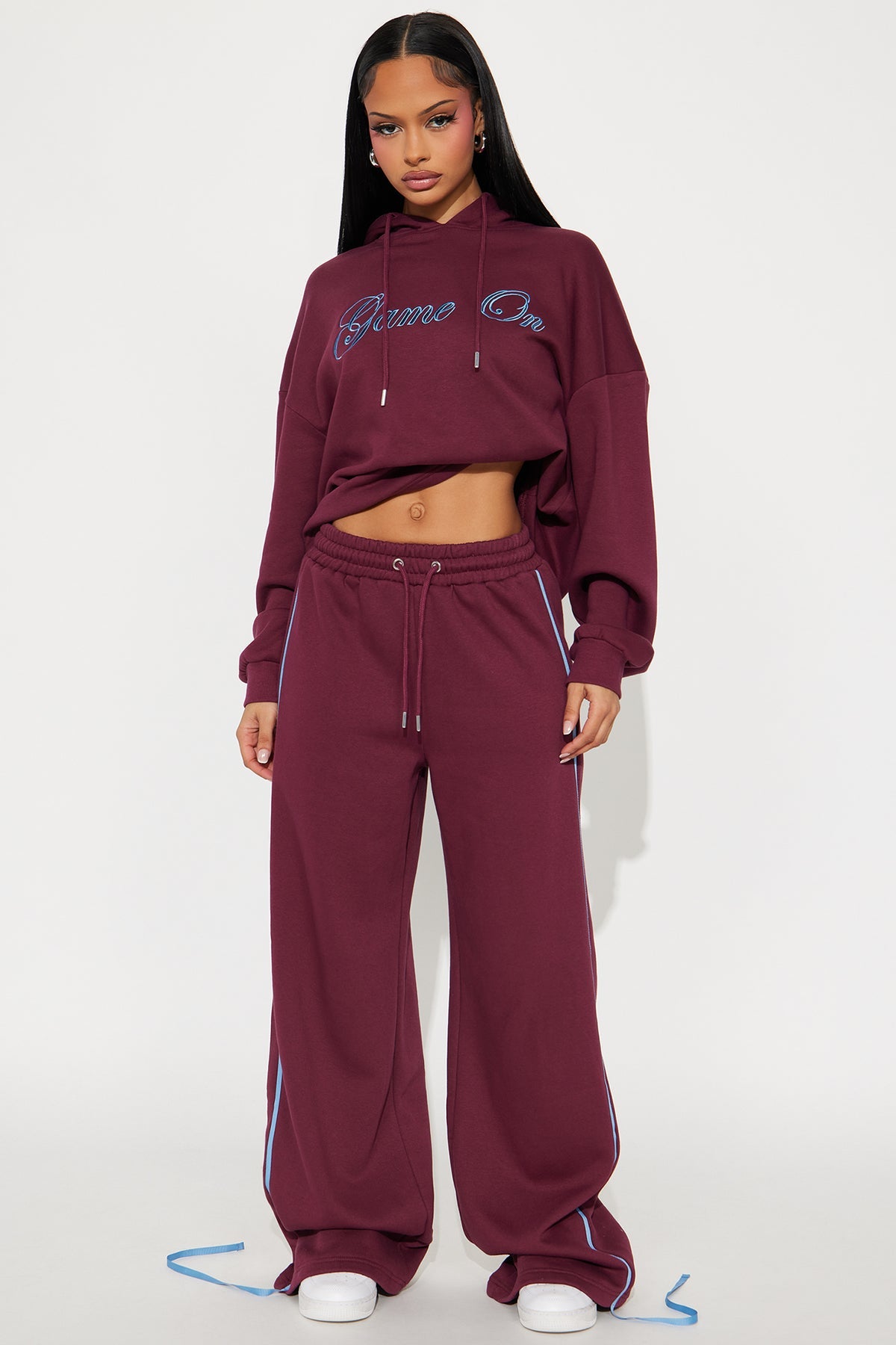 Game On Fleece Burgundy Tracksuit | Womens tracksuit burgundy fleece tracksuit set womens winter tracksuits for women cozy outfit