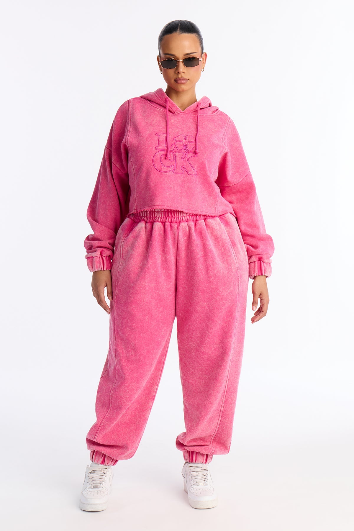 Get Lucky Washed Fleece Pink Tracksuit | Womens tracksuit pink washed fleece tracksuit set womens trendy tracksuits for women