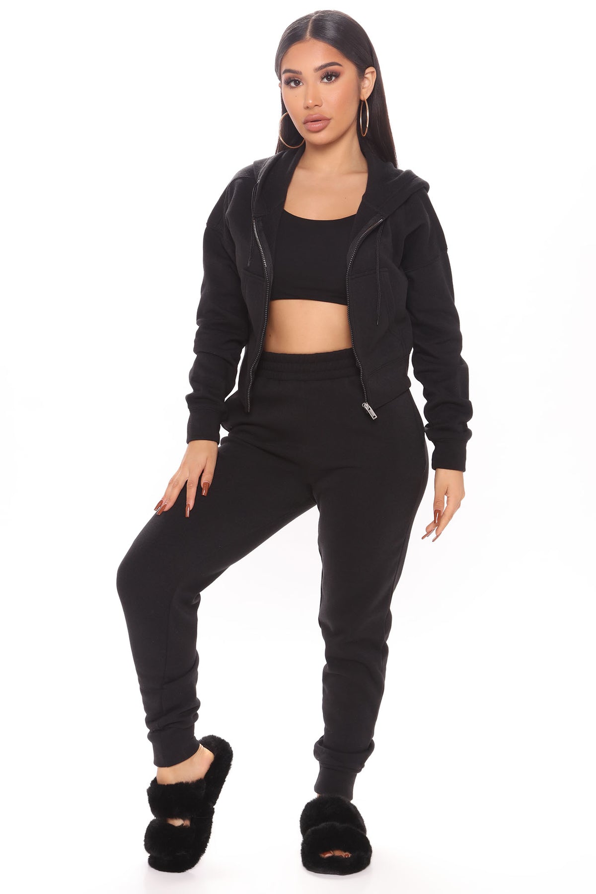 I Got This Zip Up Jacket And Black Tracksuit | Womens tracksuit black zip hoodie tracksuit set womens clean tracksuits for women