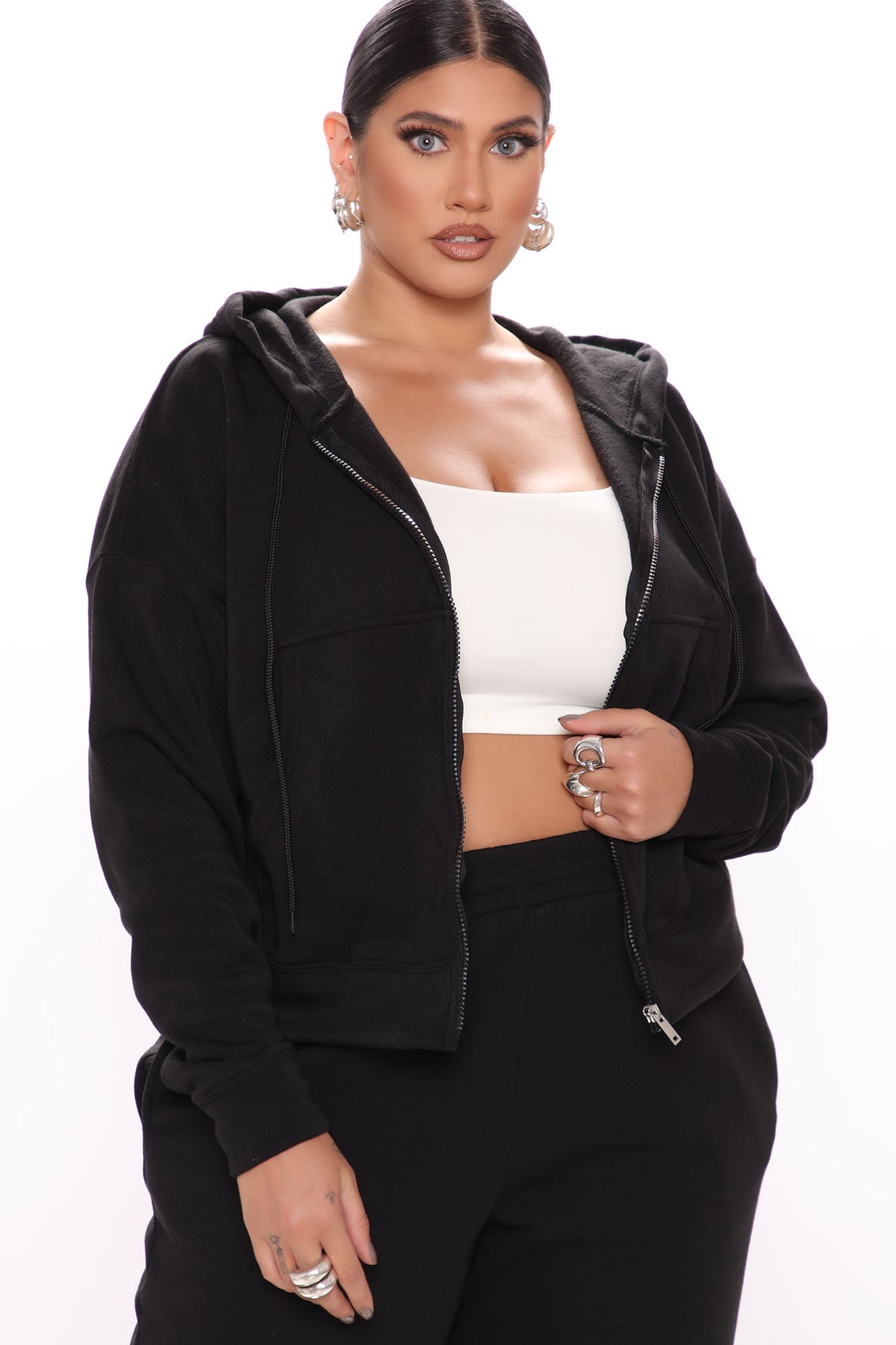 I Got This Zip Up Jacket And Black Tracksuit | Womens tracksuit black zip hoodie tracksuit set womens clean tracksuits for women