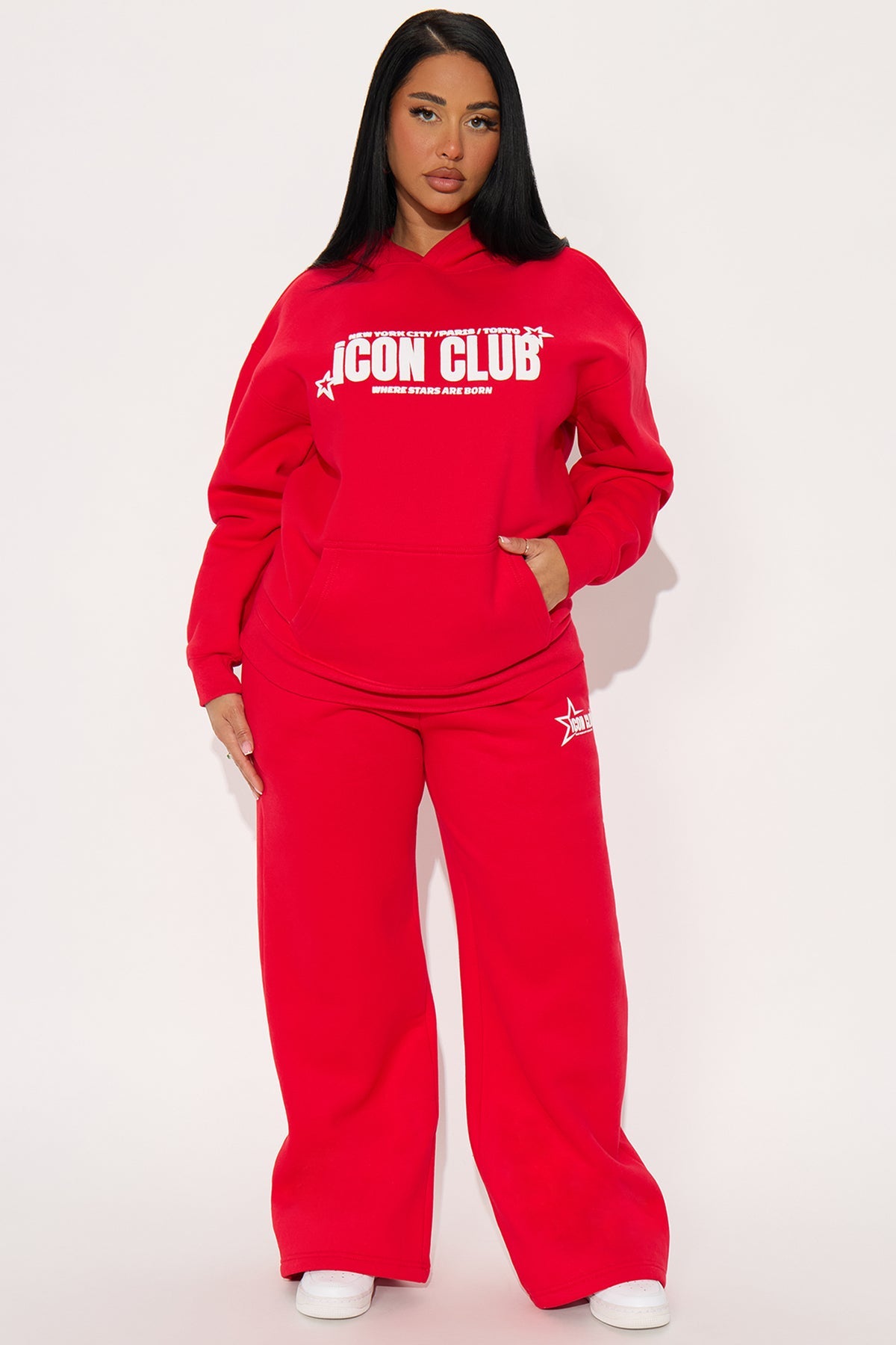 Iconic Club Fleece Red Tracksuit | Womens tracksuit red fleece tracksuit set womens bold tracksuits for women winter oversized fit