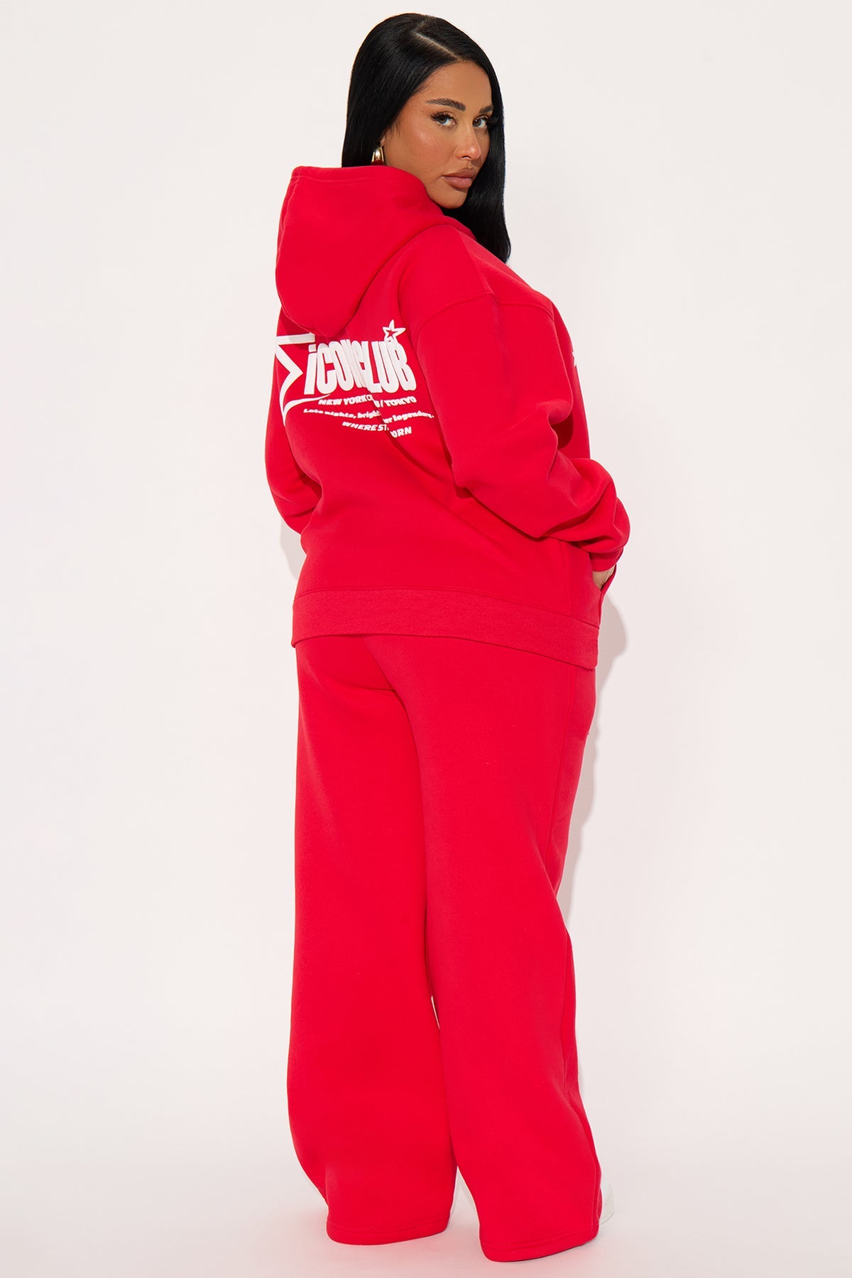 Iconic Club Fleece Red Tracksuit | Womens tracksuit red fleece tracksuit set womens bold tracksuits for women winter oversized fit