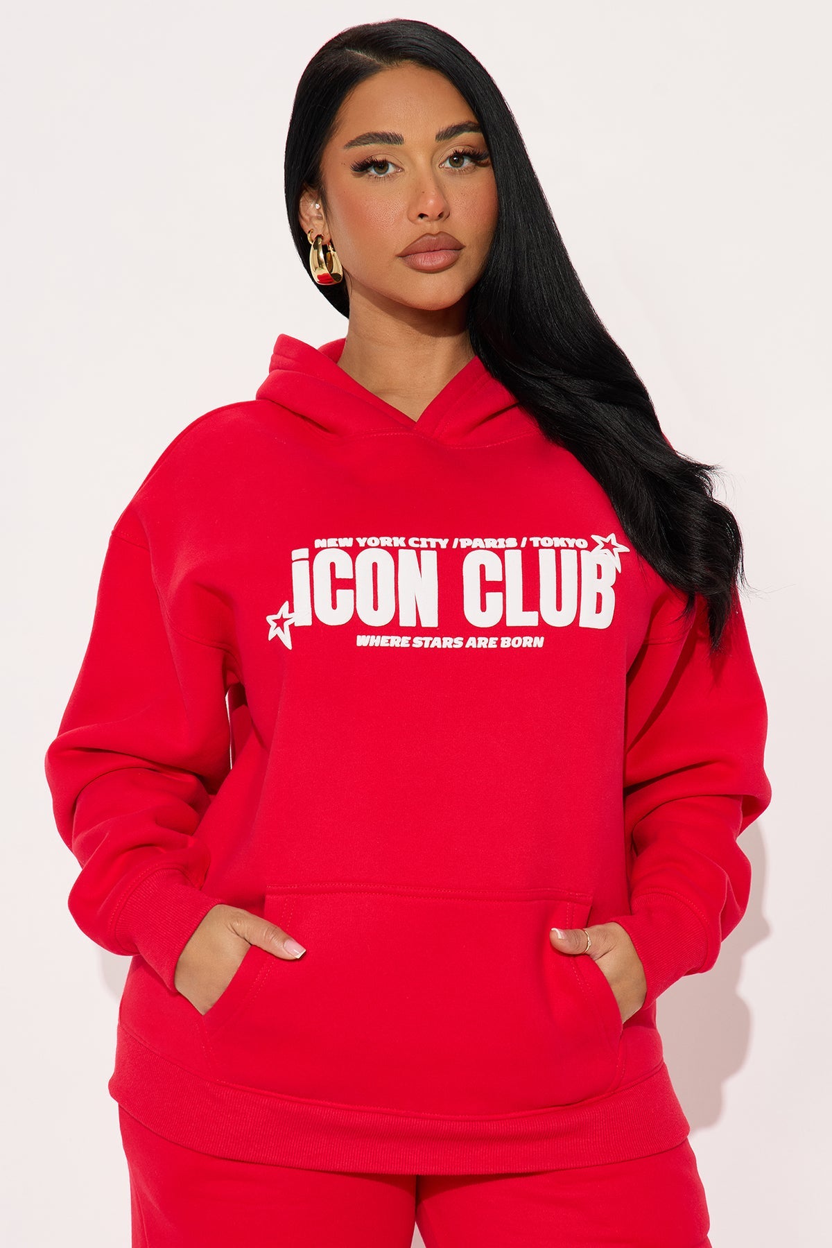 Iconic Club Fleece Red Tracksuit | Womens tracksuit red fleece tracksuit set womens bold tracksuits for women winter oversized fit