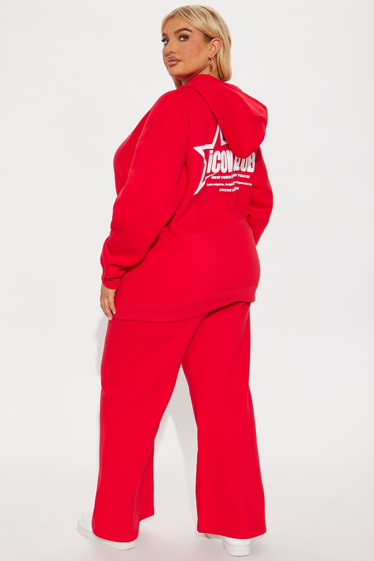 Iconic Club Fleece Red Tracksuit | Womens tracksuit red fleece tracksuit set womens bold tracksuits for women winter oversized fit