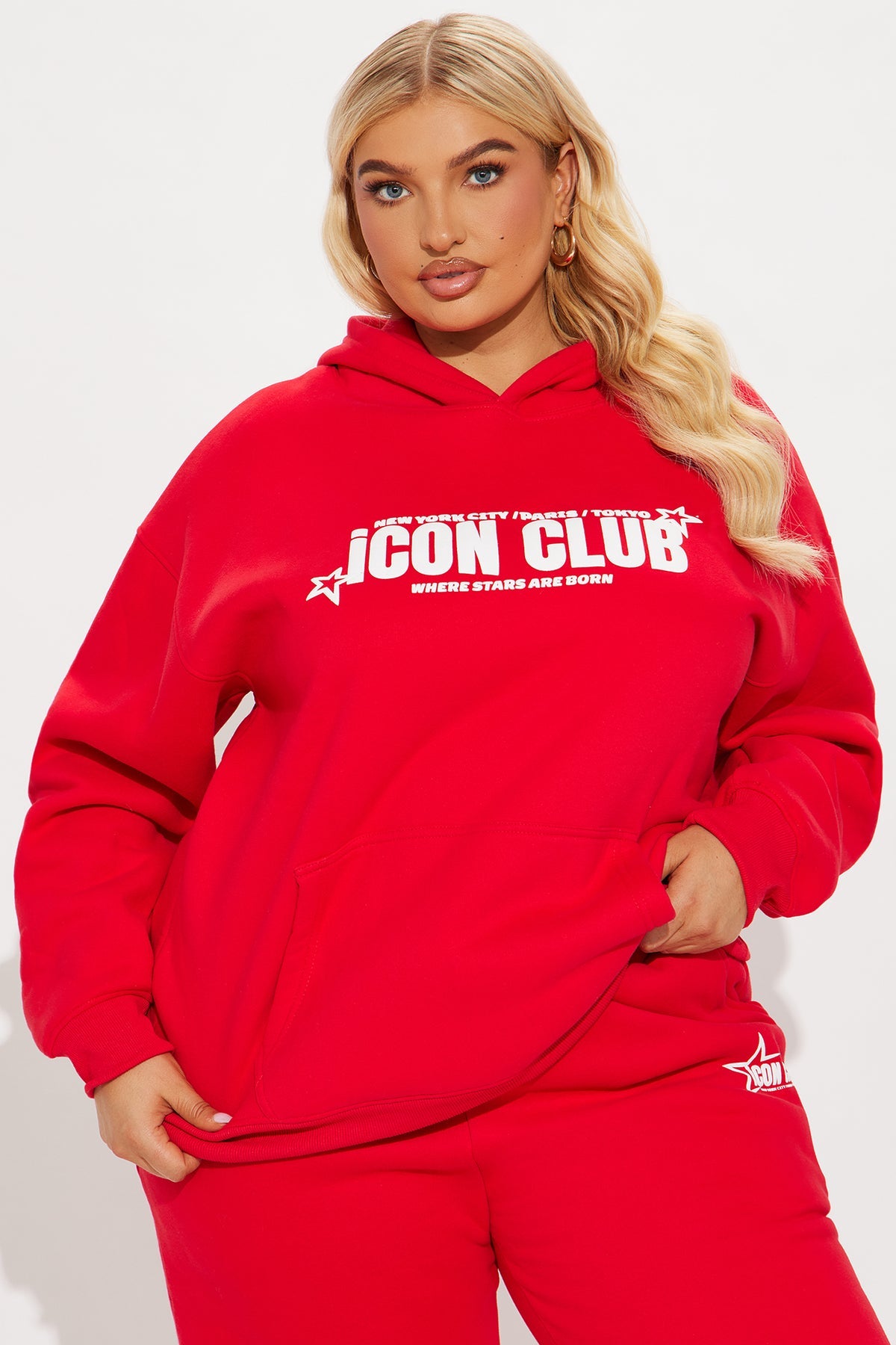 Iconic Club Fleece Red Tracksuit | Womens tracksuit red fleece tracksuit set womens bold tracksuits for women winter oversized fit