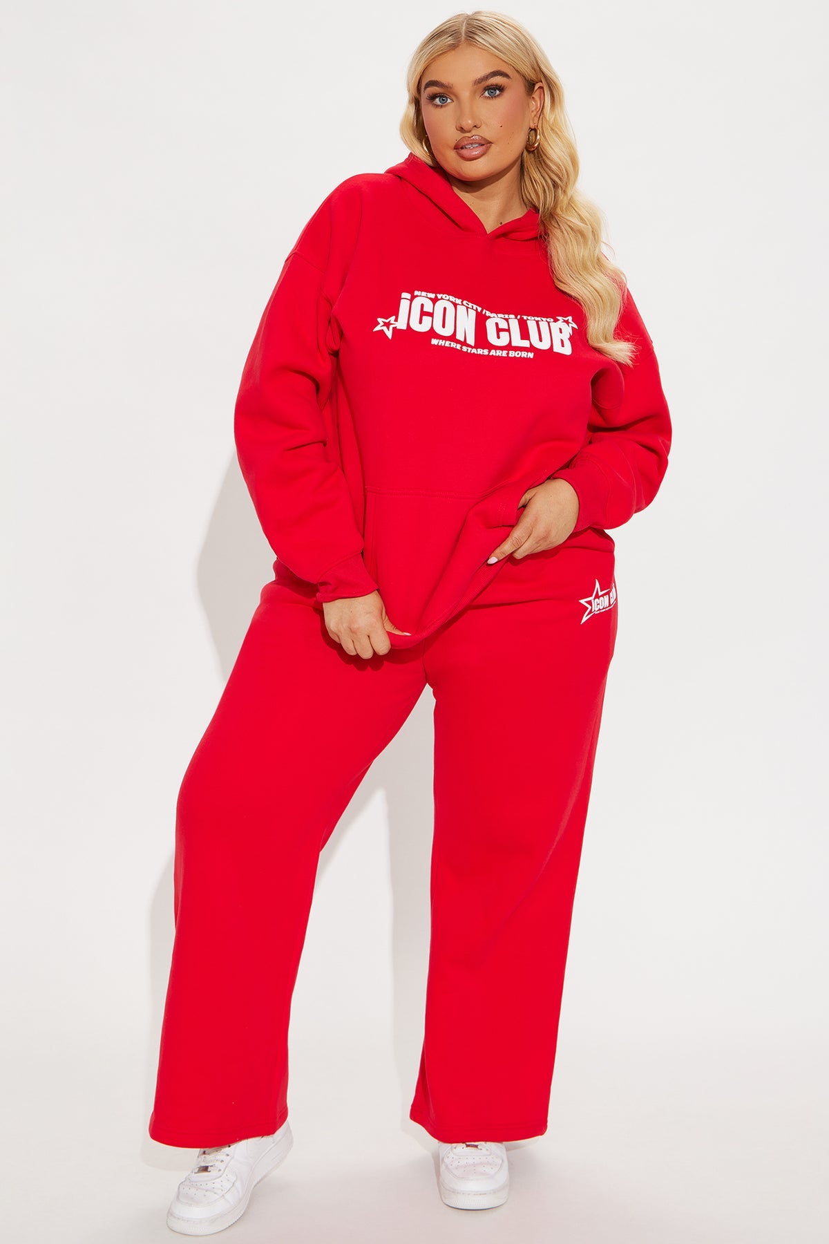 Iconic Club Fleece Red Tracksuit | Womens tracksuit red fleece tracksuit set womens bold tracksuits for women winter oversized fit