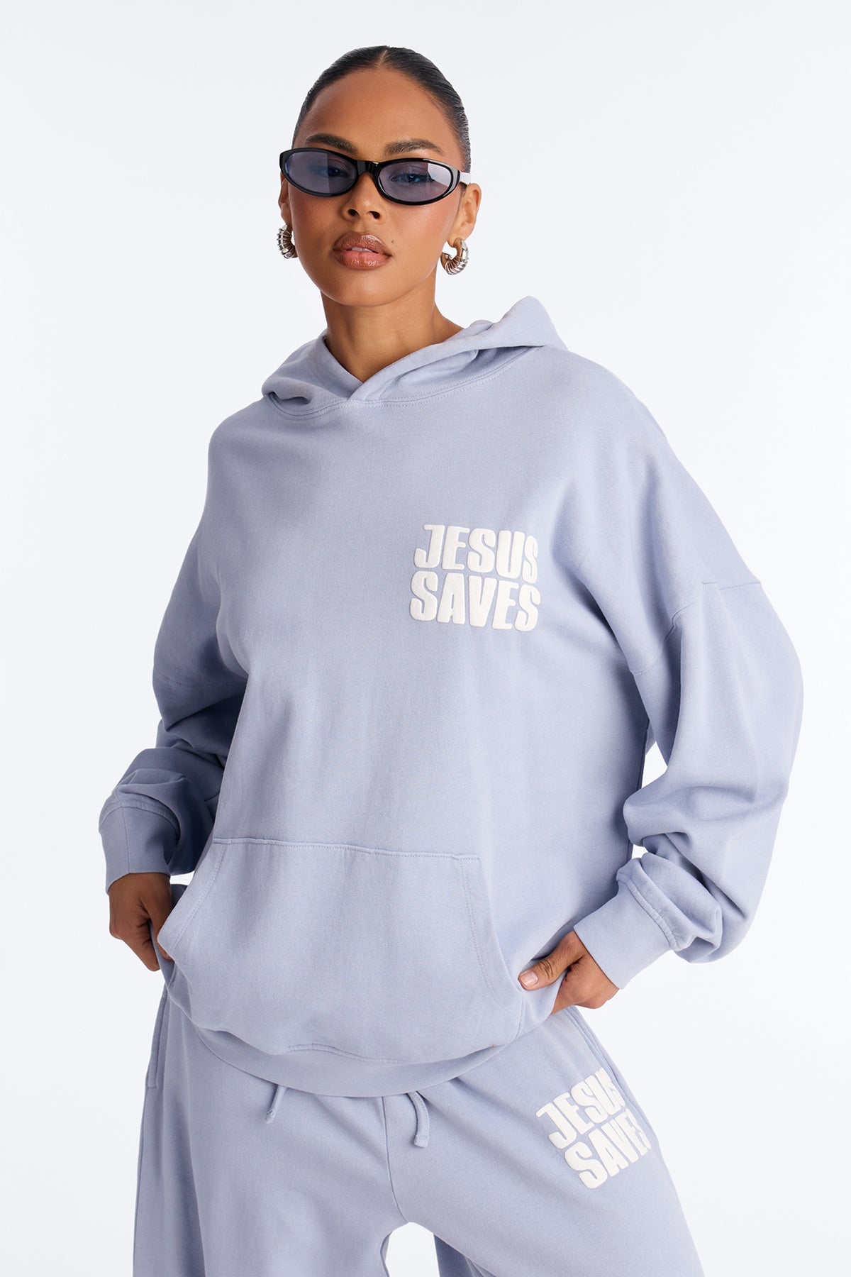 Jesus Saves Fleece Light Blue Tracksuit | Womens tracksuit light blue fleece tracksuit set womens trendy tracksuits for women