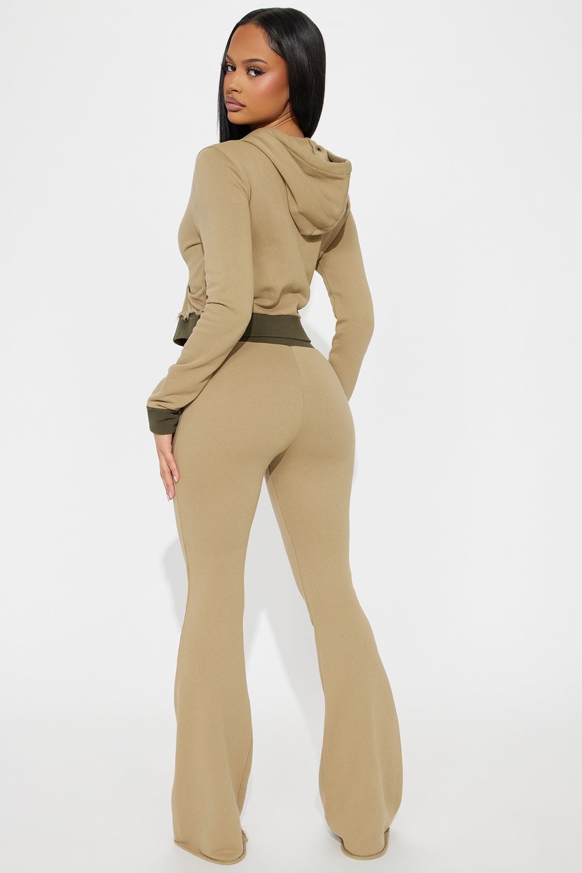 Keeping Up With Me Olive Tracksuit | Womens tracksuit olive cropped hoodie tracksuit set womens trendy tracksuits for women flare pants
