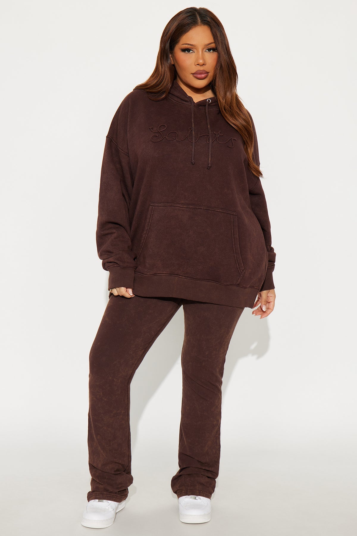 Like A Saint Fleece Flare Leg Brown Tracksuit | Womens tracksuit brown fleece flare leg tracksuit set womens stylish tracksuits for women