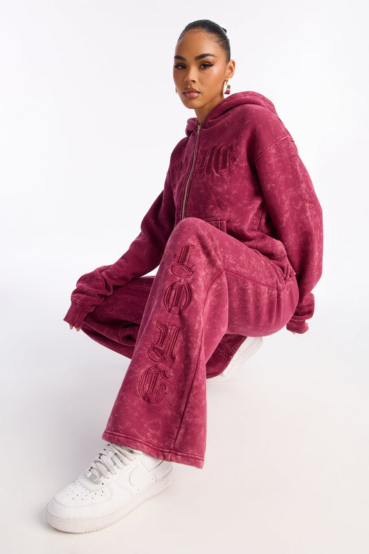 Love Club Embroidered Fleece Wine Tracksuit | Womens tracksuit wine embroidered fleece tracksuit set womens premium tracksuits for women winter wear