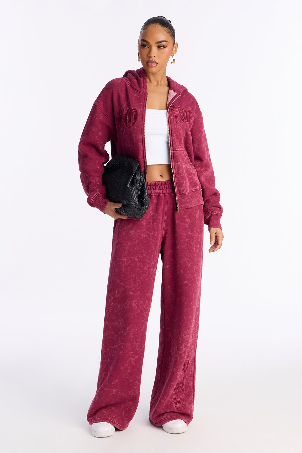 Love Club Embroidered Fleece Wine Tracksuit | Womens tracksuit wine embroidered fleece tracksuit set womens premium tracksuits for women winter wear