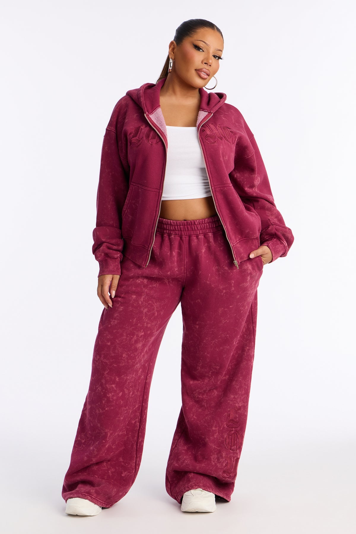 Love Club Embroidered Fleece Wine Tracksuit | Womens tracksuit wine embroidered fleece tracksuit set womens premium tracksuits for women winter wear