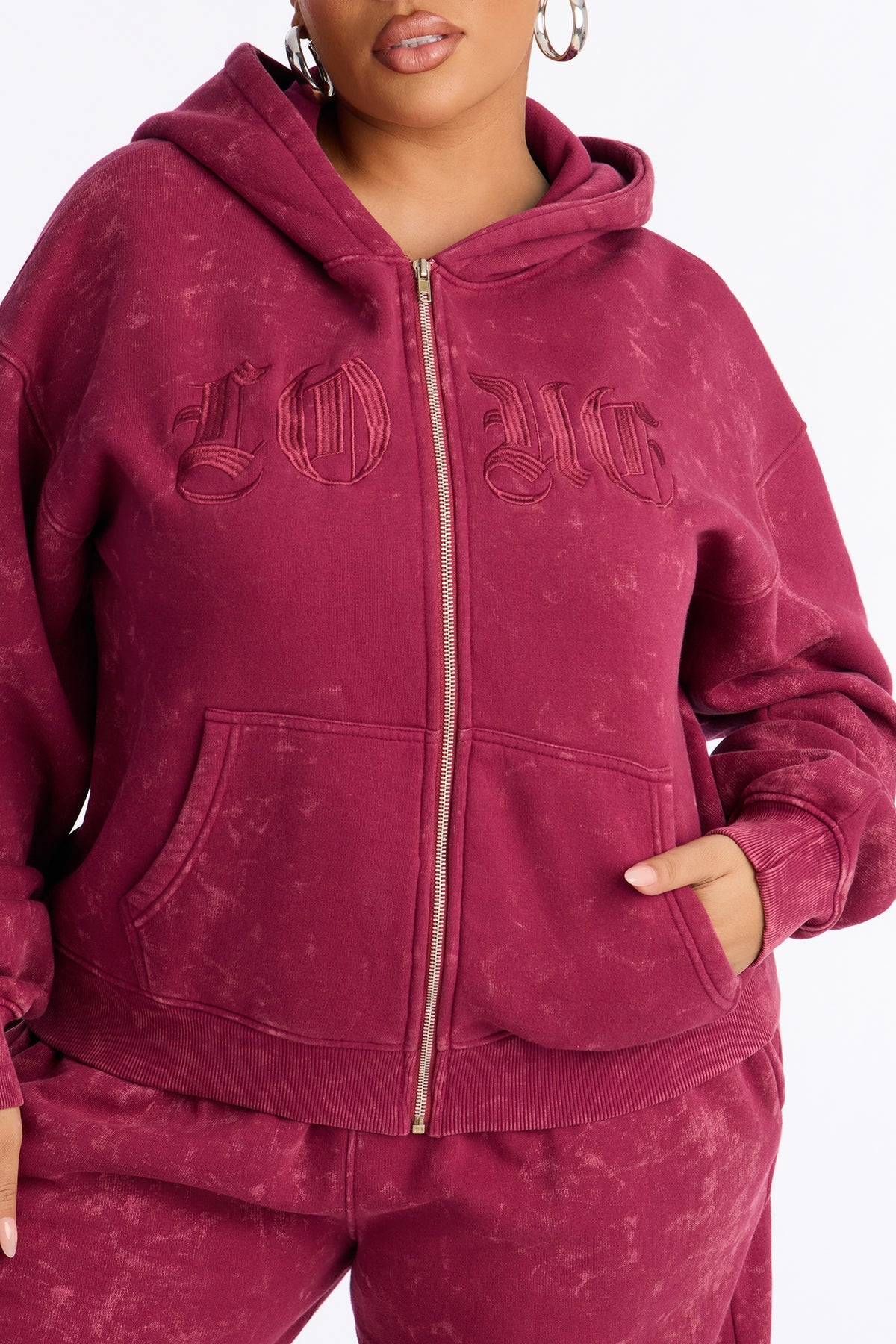 Love Club Embroidered Fleece Wine Tracksuit | Womens tracksuit wine embroidered fleece tracksuit set womens premium tracksuits for women winter wear