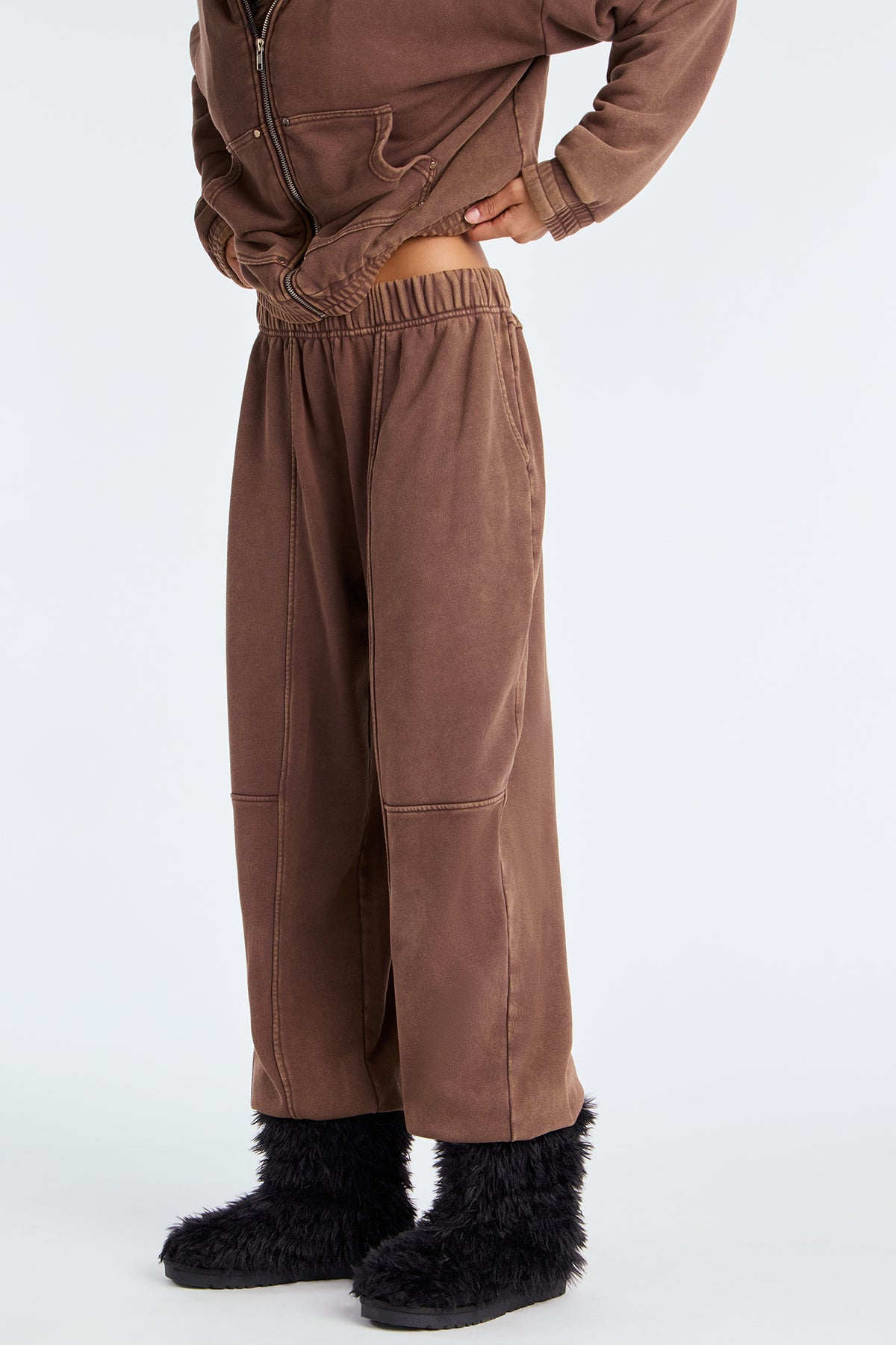 Melanie Fur Trim Brown Tracksuit | Womens tracksuit brown fur trim tracksuit set womens winter tracksuits for women cozy stylish outfit