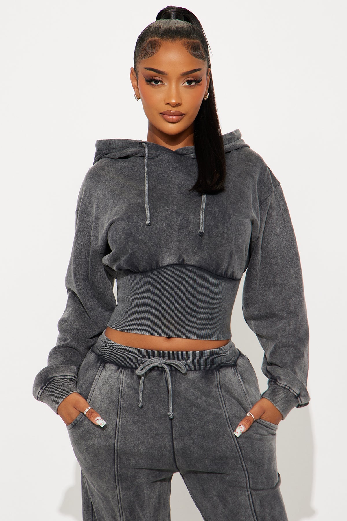 My Type Rib Waist Fleece Grey Tracksuit | Womens tracksuit grey fleece rib waist tracksuit set womens stylish tracksuits for women