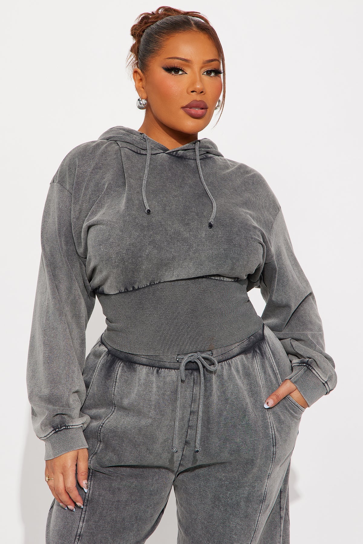 My Type Rib Waist Fleece Grey Tracksuit | Womens tracksuit grey fleece rib waist tracksuit set womens stylish tracksuits for women