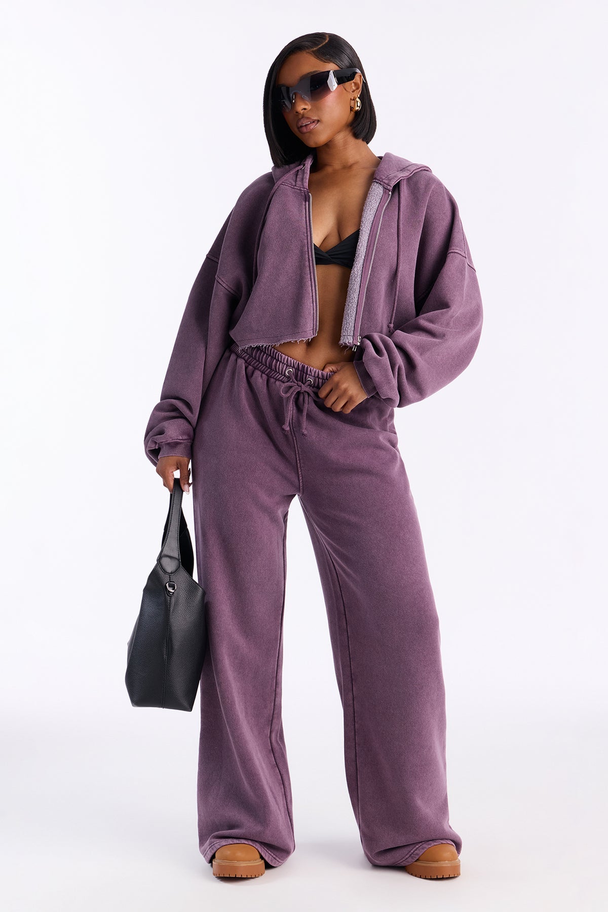 On The Go Fleece Purple Tracksuit | Womens tracksuit purple fleece tracksuit set womens trendy tracksuits for women oversized fit