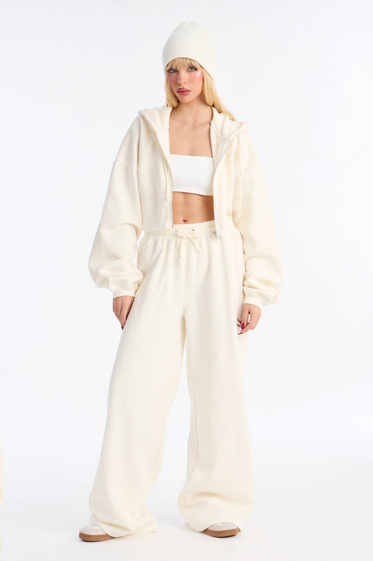 On The Go Fleece White Tracksuit | Womens tracksuit white fleece tracksuit set womens clean aesthetic tracksuits for women