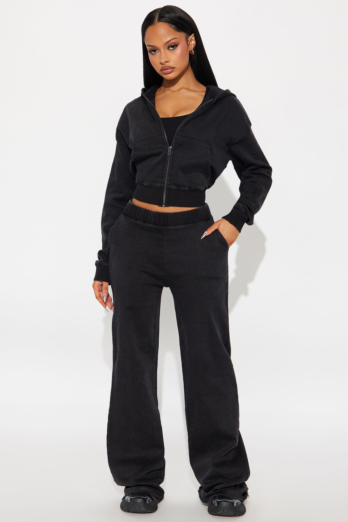 On The Move Washed Denim Black Wash Tracksuit | Womens tracksuit black wash denim tracksuit set womens streetwear tracksuits for women edgy look