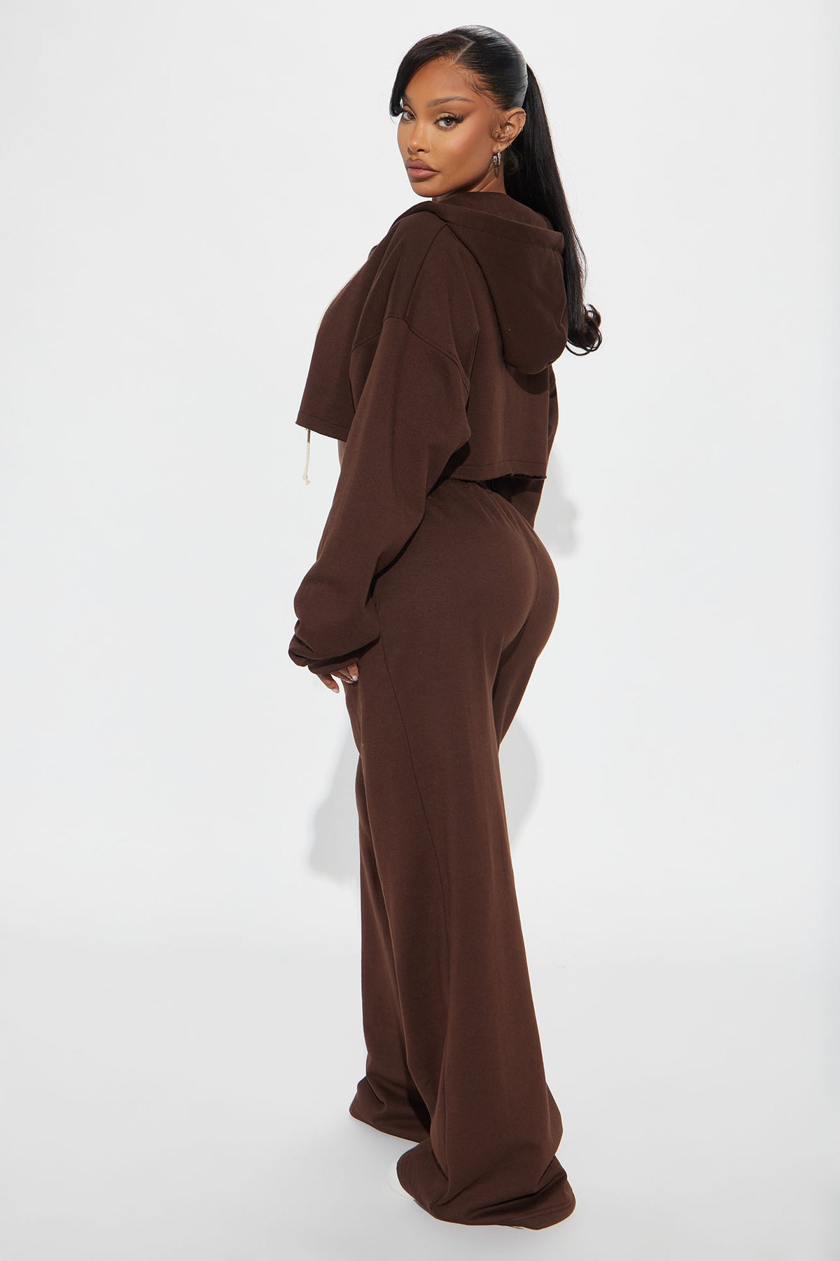 On The Way Chocolate Tracksuit | Womens tracksuit chocolate cropped hoodie tracksuit set womens stylish tracksuits for women
