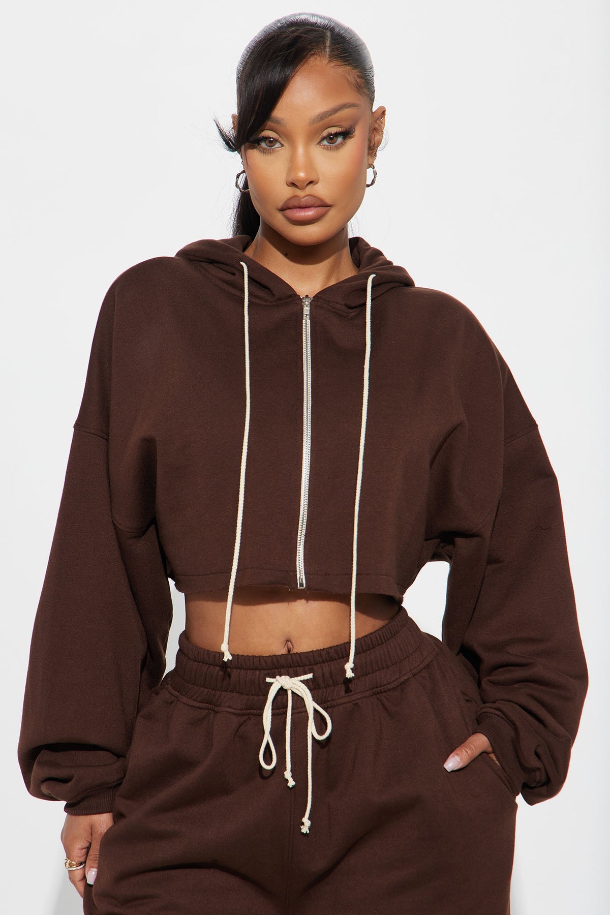 On The Way Chocolate Tracksuit | Womens tracksuit chocolate cropped hoodie tracksuit set womens stylish tracksuits for women
