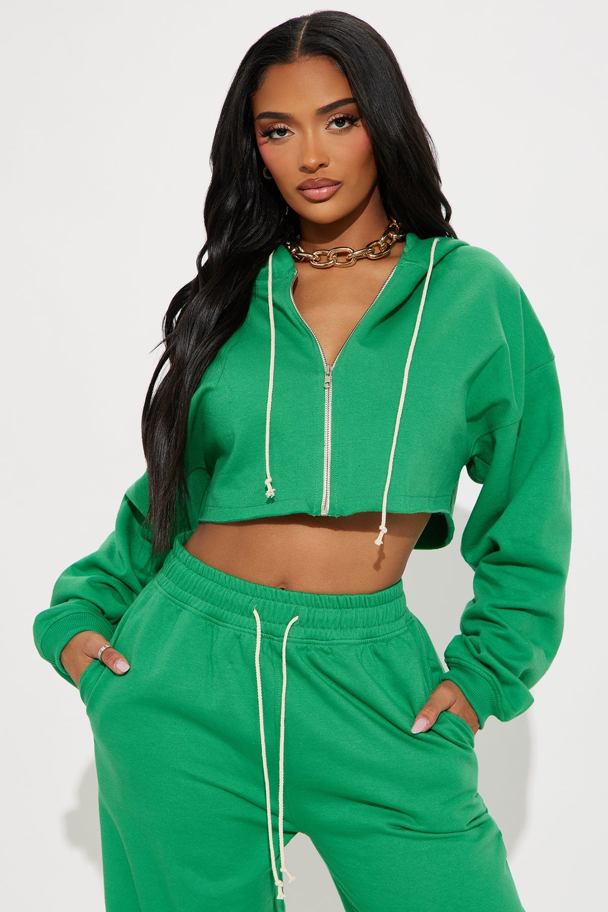 On The Way Green Tracksuit | Womens tracksuit green cropped hoodie tracksuit set womens trendy tracksuits for women