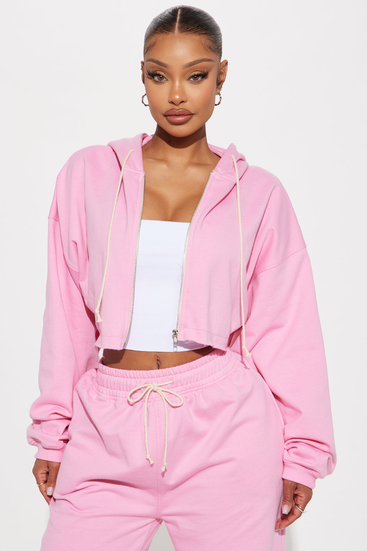 On The Way Pink Tracksuit | Womens tracksuit pink cropped hoodie tracksuit set womens trendy tracksuits for women