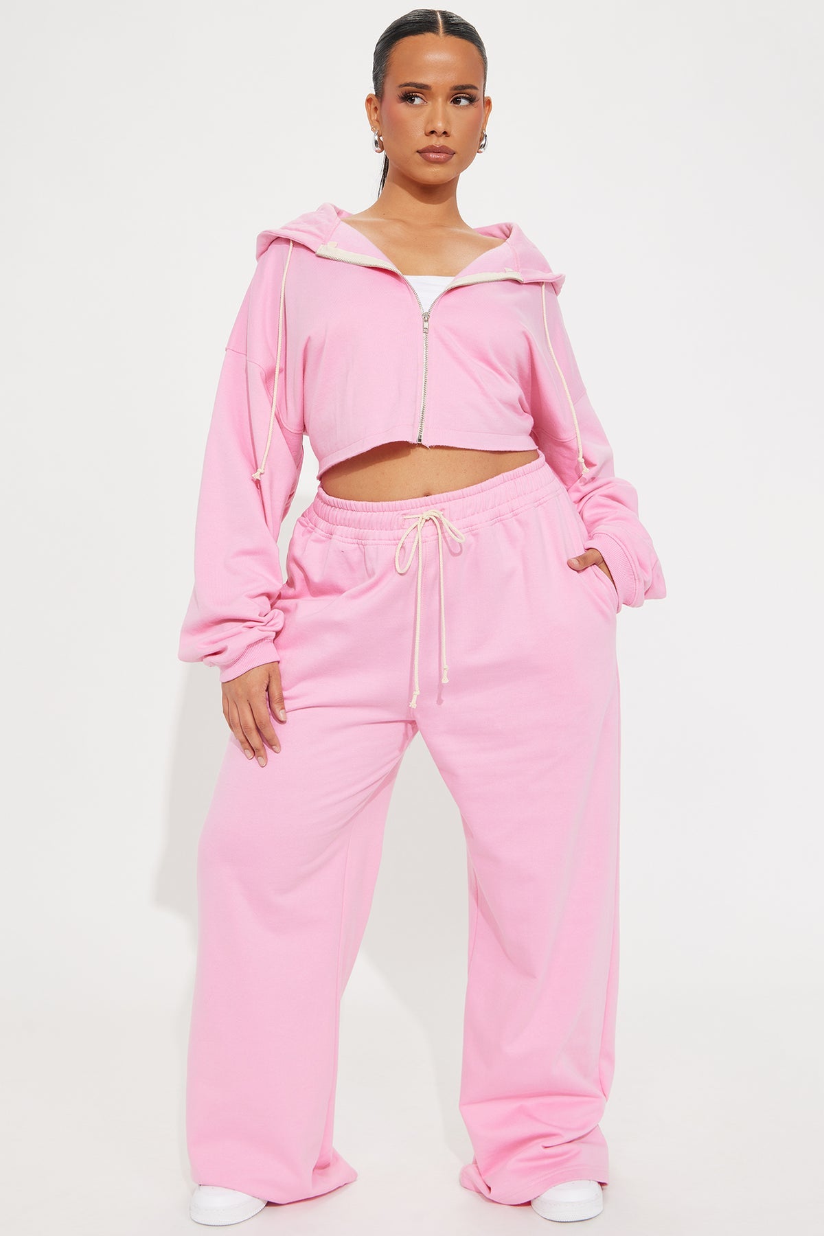 On The Way Pink Tracksuit | Womens tracksuit pink cropped hoodie tracksuit set womens trendy tracksuits for women