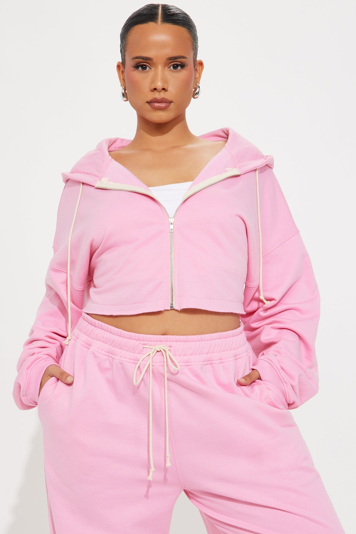 On The Way Pink Tracksuit | Womens tracksuit pink cropped hoodie tracksuit set womens trendy tracksuits for women