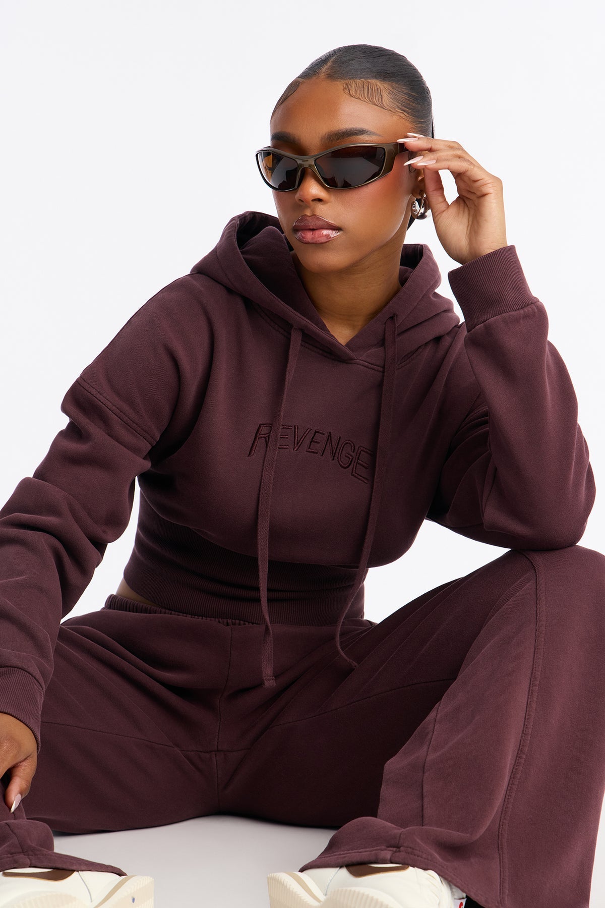 Revenge Fleece Wide Leg Plum Tracksuit | Womens tracksuit plum fleece wide leg tracksuit set womens trendy tracksuits for women