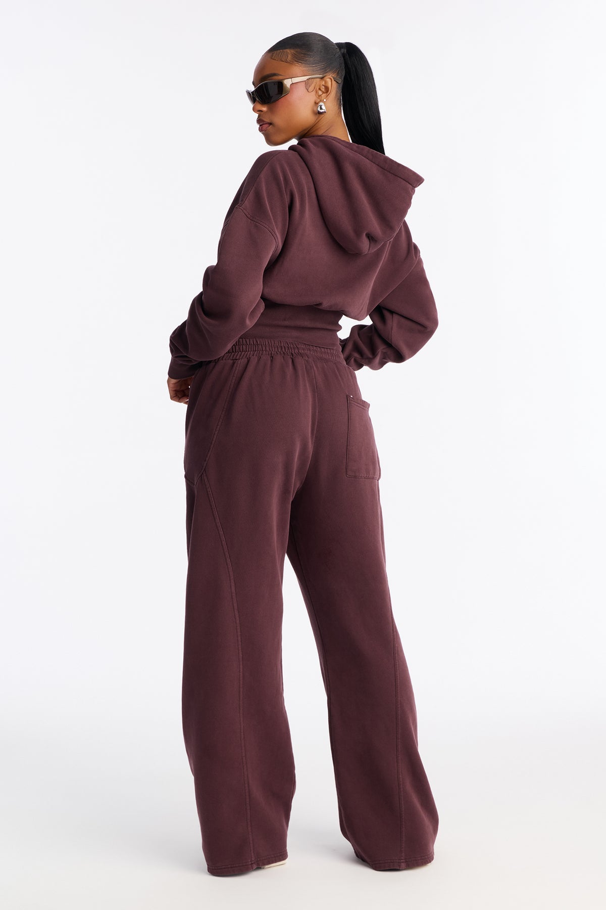 Revenge Fleece Wide Leg Plum Tracksuit | Womens tracksuit plum fleece wide leg tracksuit set womens trendy tracksuits for women